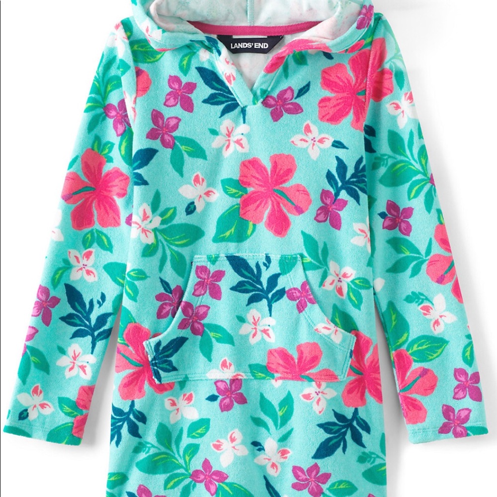 Lot - Lands end girls tankini swimsuit top & bottom with cover up size 4